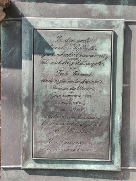 Gedenkplaquette ter herinnering aan Taeke Ferwerda en Siebren van der Baan