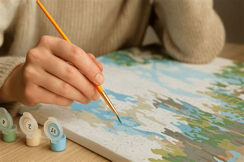 Illustratie van een persoon die schildert, met levendige kleuren, om het herwonnen creatieve vermogen te symboliseren.