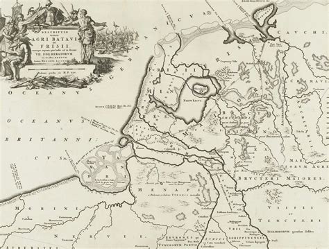 Kaart van de regio Kleef in de 17e eeuw