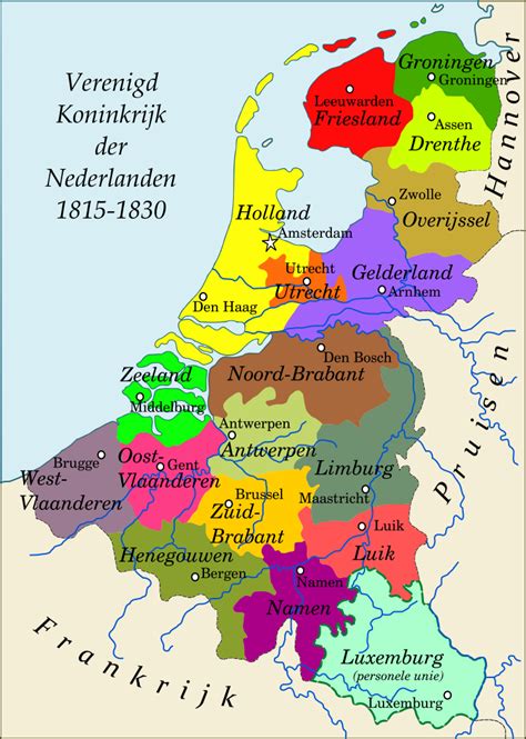 Kaart van de verspreiding van het Lutheranisme in de Nederlanden in de 16e en 17e eeuw