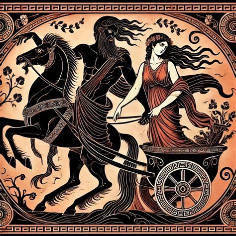 Artistieke impressie van de ontvoering van Persephone