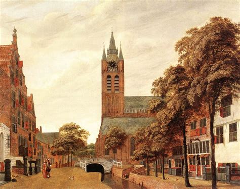 Gravure van de Oude Kerk in Delft