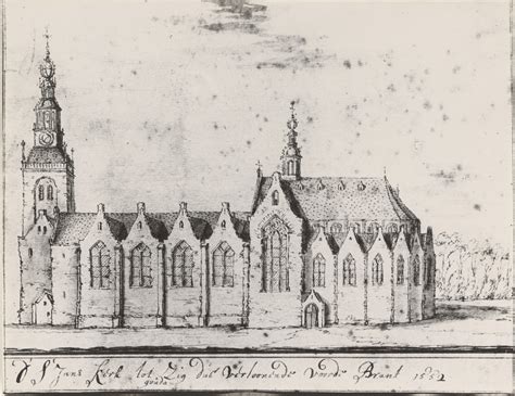 Illustratie van de Sint-Janskerk in Gouda