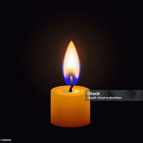 Illustratie van een kaarsvlam in de duisternis