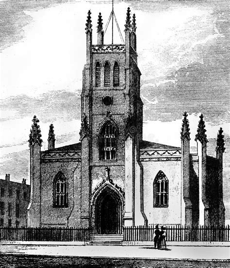 Illustratie van een kerkgebouw of een afbeelding van een samenkomst