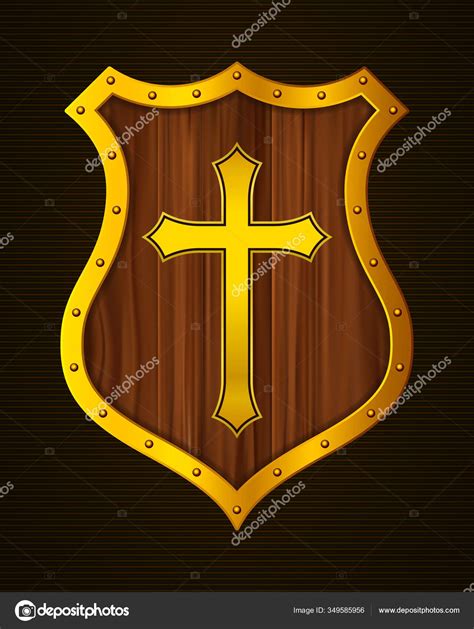 Een visualisatie van een gelovige die een schild van geloof omhoog houdt, met pijlen die afketsen.