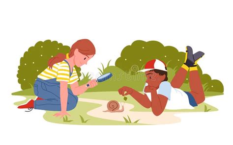 Illustratie van kinderen die nieuwsgierig leren