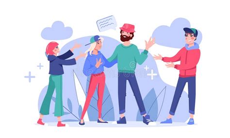 Illustratie van een groep jongeren die samen praten over geloof