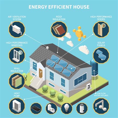 Illustratie van een modern gebouw met geïntegreerde elektrotechnische installaties.