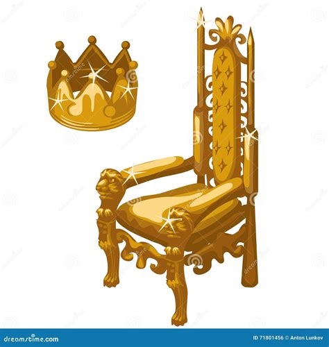 Illustratie van een koninklijke troon met een gouden scepter