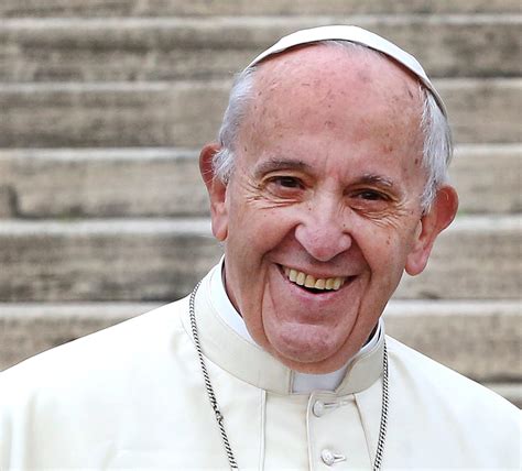 Een afbeelding van Paus Franciscus, ter illustratie van de geciteerde uitspraak.