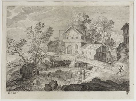 een illustratie van het dorp 't Woudt uit de 18e eeuw