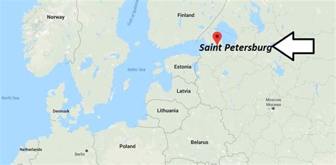 Kaart van Sint-Petersburg met de locatie van de Hollandse Kerk