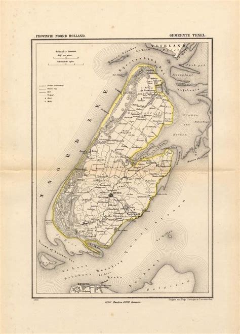 historische kaart van Texel en omgeving