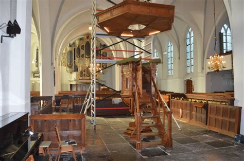 Restauratie-tekening van een 17e-eeuwse preekstoel