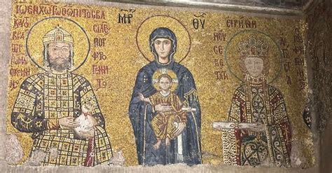 Een afbeelding van Christus in de Aya Sofia, Istanbul, als voorbeeld van Byzantijnse mozaïekkunst.