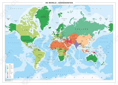 Kaart van de wereld met pijlen die de verspreiding van het evangelie aangeven