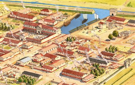 Oude papyrusrollen of een reconstructie van een Egyptische stad in de Romeinse tijd