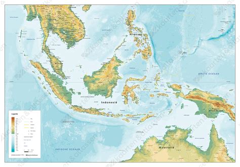 Kaart van Indonesië (destijds Nederlands-Indië) met de regio Keboemen gemarkeerd, waar zendingswerk plaatsvond.