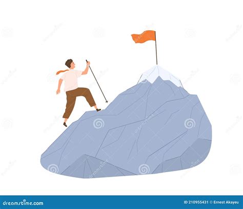 Illustratie van een persoon die een berg beklimt, symbool voor uitdagingen