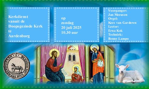 Een kleurrijke illustratie van de kerkdienst met dieren als kerkgangers.