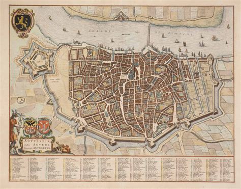 plattegrond van Genève in de 16e eeuw