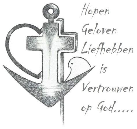 Illustratie van een kruis met de symboliek van hoop en liefde